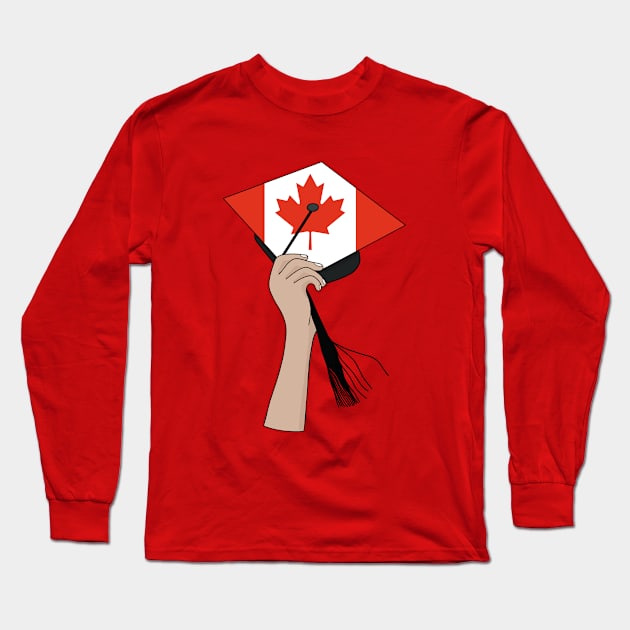 Holding the Square Academic Cap Canada Long Sleeve T-Shirt by DiegoCarvalho